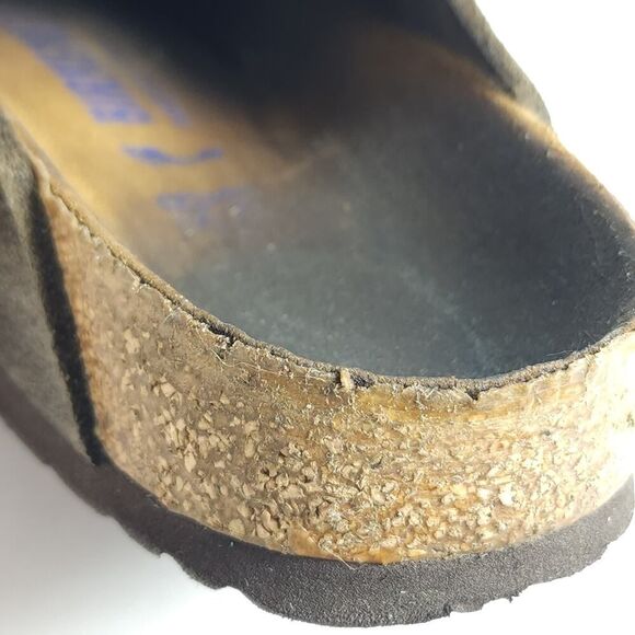 Birkenstock Women's Boston EU38 US7 Narrow Brown Suede Clog Mules Shoes - Picture 13 of 16